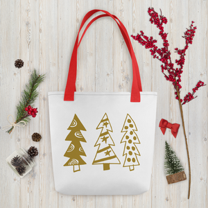 Golden Christmas Trees | Tote Bag