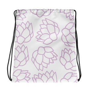 Pink Pastel Flowers | Drawstring Bag